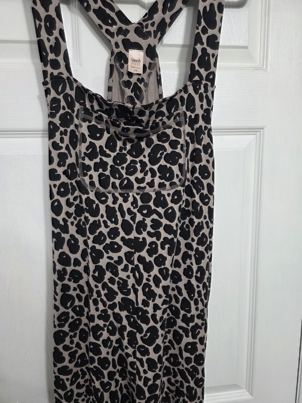 Smash + Tess Leopard Print Jumpsuit in Taupe and Black